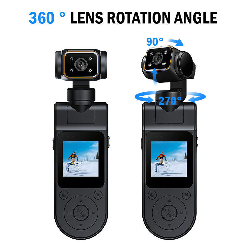 4K Pocket Handheld Sport Camera Rotatable HD Night Vision Live Vlog Recorder Bike Pocket Camcorder Vlogging Camera