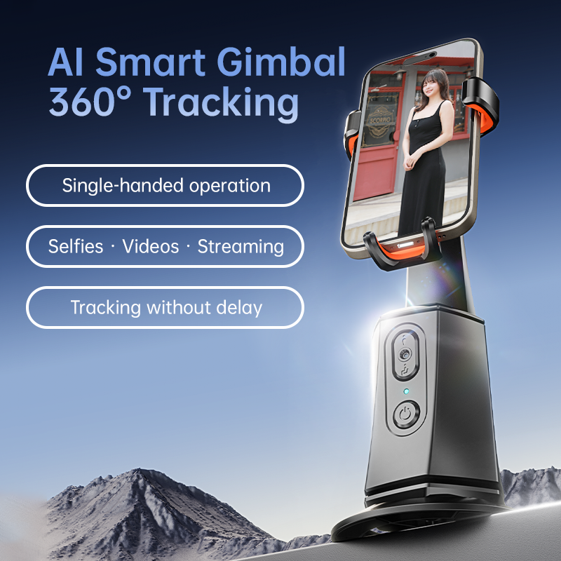 Vybe Vault for Creators Auto AI Face Tracking Gimbal Stabilizer Phone Shooting Stand Remote 360° Rotating Phone Holder