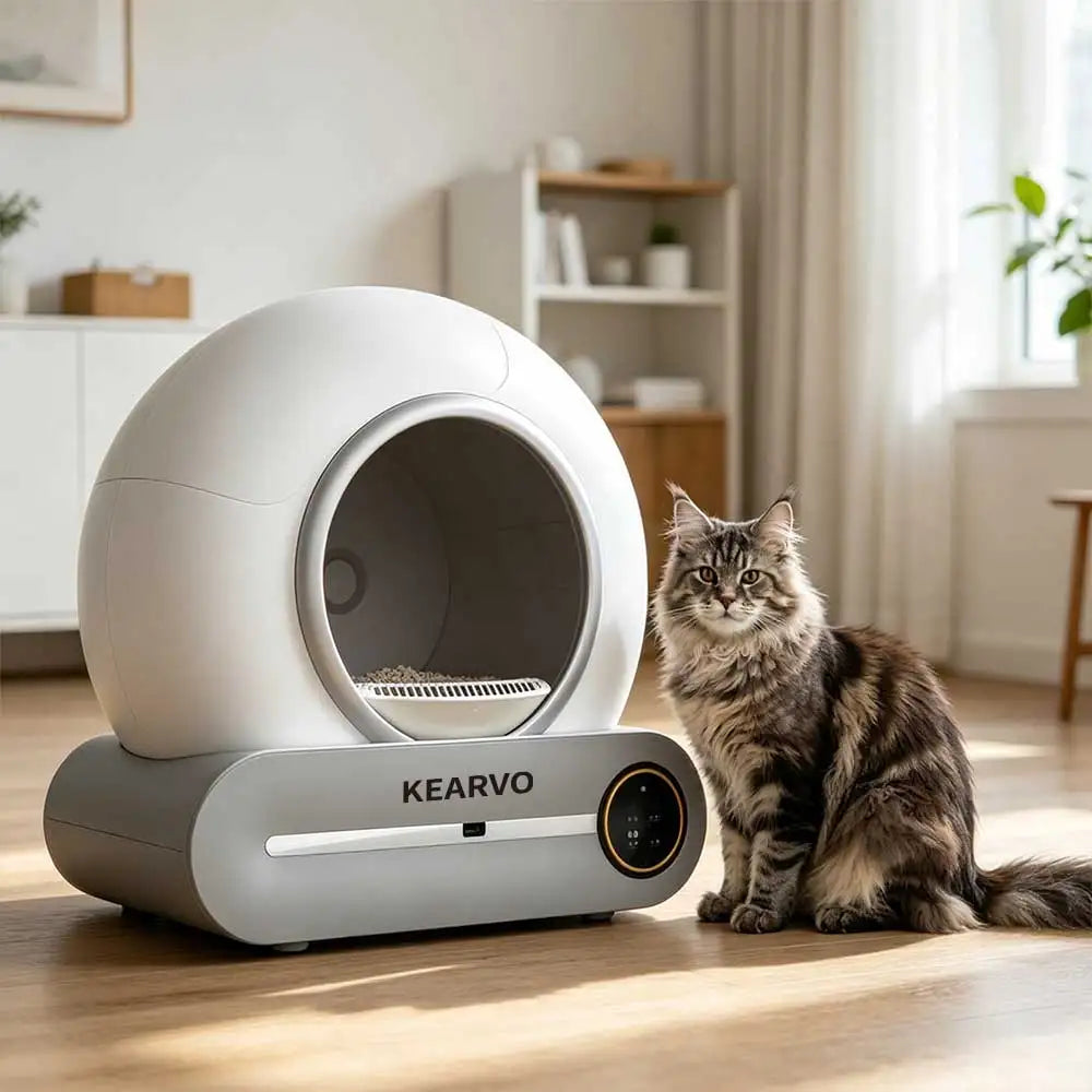 USA Warehouse 65L Smart Cat Litter Box Automatic Cleaning Health Monitor Odor Isolation Multi Cats Use