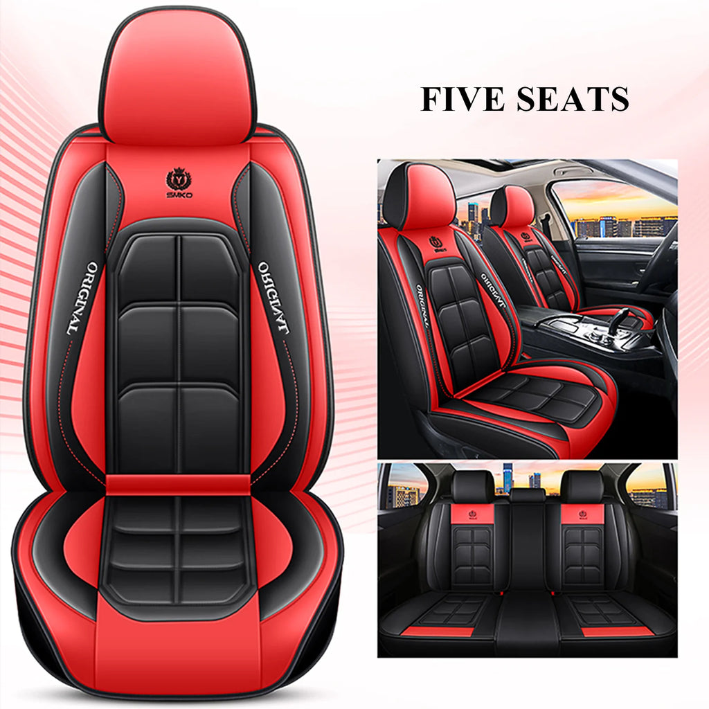 Xiangta Factory Luxury Hot-selling New 5-seater Red Car Seat Cover Full Set Luxury Leather Car Seat Covers From USA for Most Car