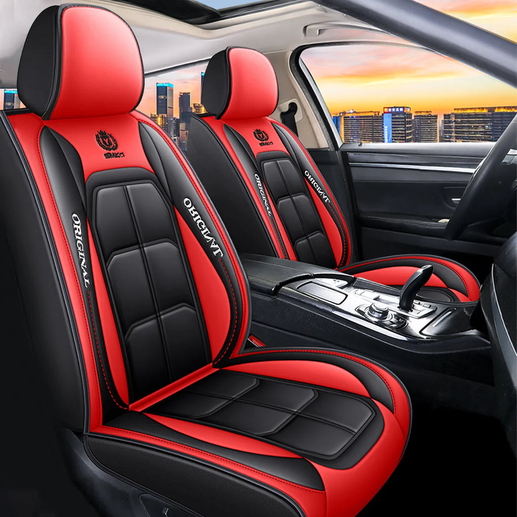 Xiangta Factory Luxury Hot-selling New 5-seater Red Car Seat Cover Full Set Luxury Leather Car Seat Covers From USA for Most Car