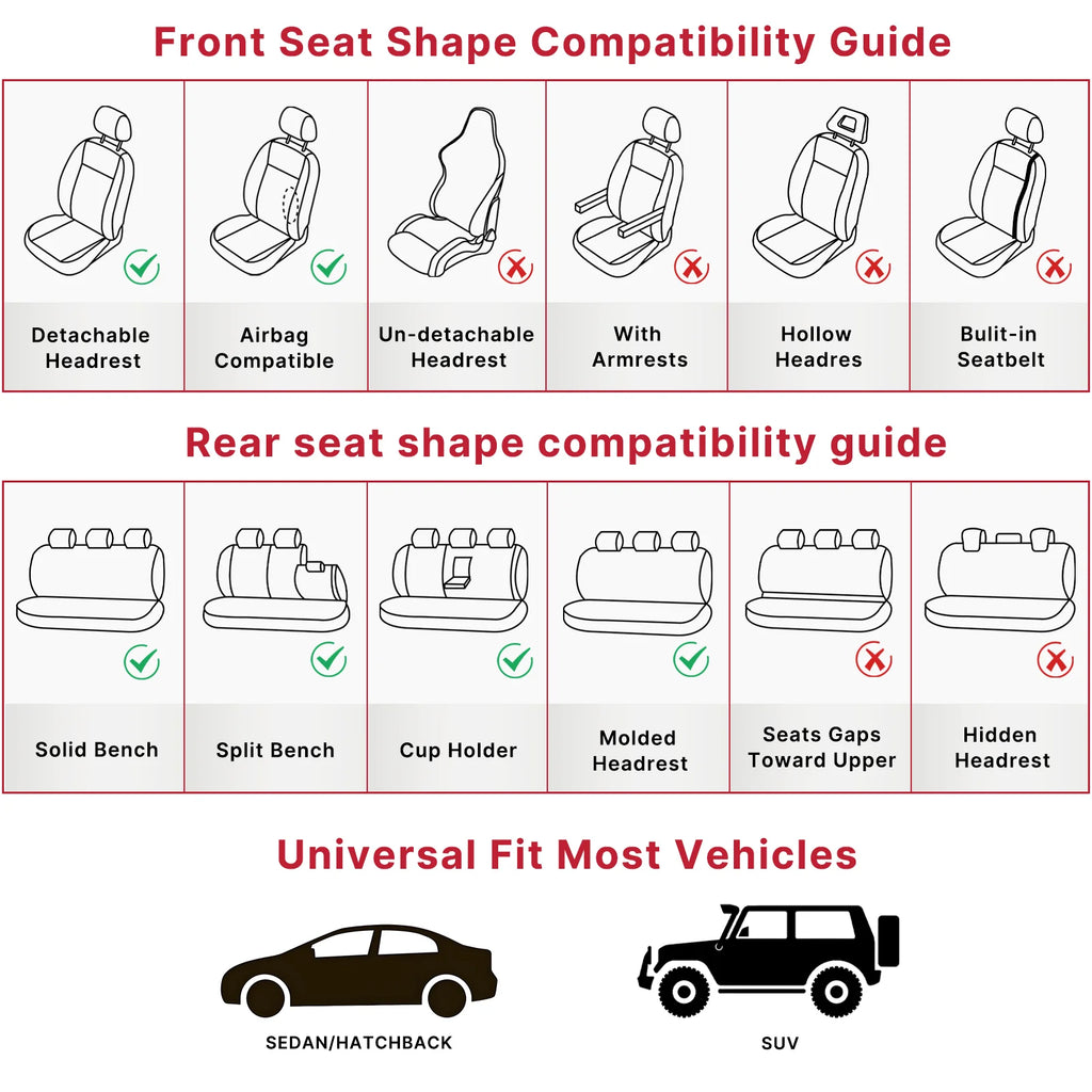 Xiangta Factory Luxury Hot-selling New 5-seater Red Car Seat Cover Full Set Luxury Leather Car Seat Covers From USA for Most Car
