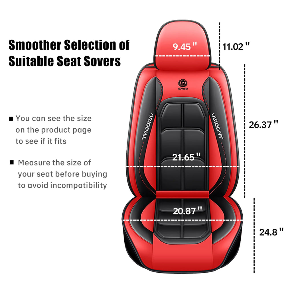 Xiangta Factory Luxury Hot-selling New 5-seater Red Car Seat Cover Full Set Luxury Leather Car Seat Covers From USA for Most Car