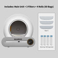 USA Warehouse 65L Smart Cat Litter Box Automatic Cleaning Health Monitor Odor Isolation Multi Cats Use