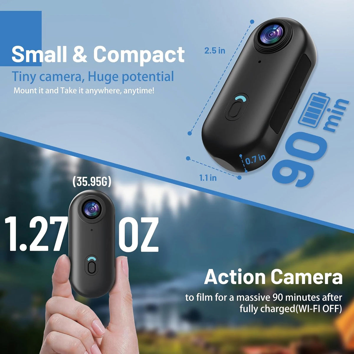 2026 Body Camera 1080P Action Camera with Wifi High Definition 1080p Digital Video Recorder  Support Small Thumb Size