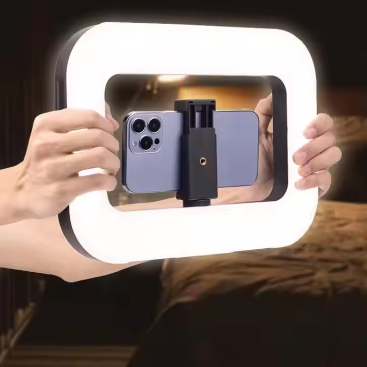 Smartphone Selfie Light Kit Handheld LED Mobile Video Stabilizer Fill Lighting Lights Rechargeable for Phone Camera