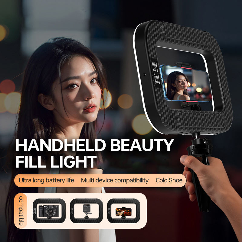 Smartphone Selfie Light Kit Handheld LED Mobile Video Stabilizer Fill Lighting Lights Rechargeable for Phone Camera