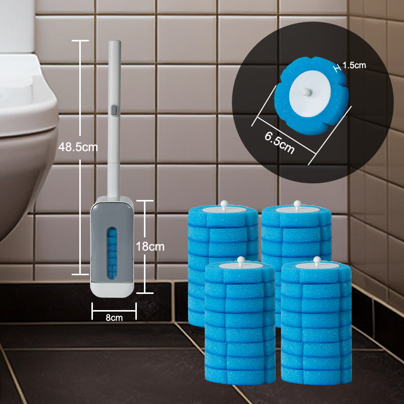 Holamopa Wall Mounted Toilet Bowl Cleaner Kit Disposable PP Plastic Toilet Wand with Refill Sponges for Bathroom Cleaning