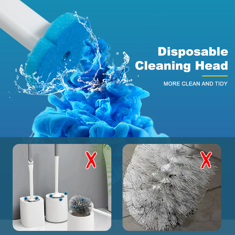 Holamopa Wall Mounted Toilet Bowl Cleaner Kit Disposable PP Plastic Toilet Wand with Refill Sponges for Bathroom Cleaning