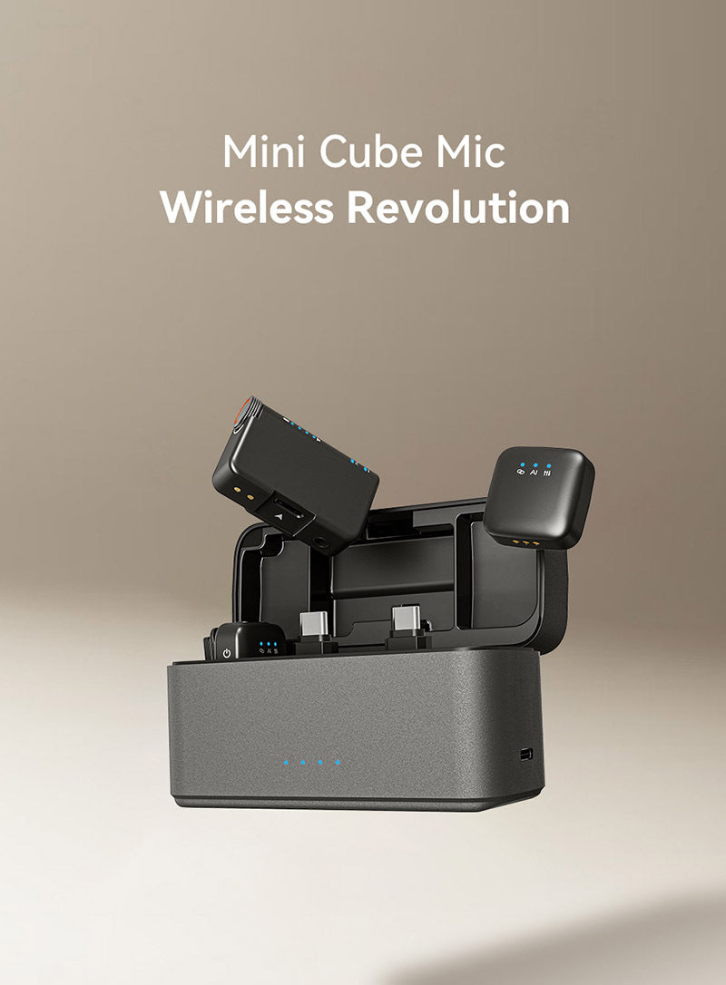 Vybe Vault For Creators M15 Mini Wireless Lavalier Microphone with AI Noise Reduction and Real Voice for Live Show Wireless Collar Clip Microphone