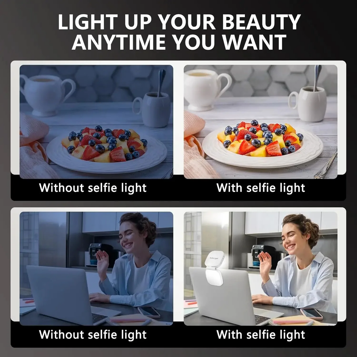 Portable Fill Light Clip with Mirror Selfie Ring Fill Light Magnetic Ring Selfie Lights Suitable for Magsafe IPhone