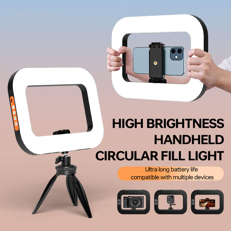 Smartphone Selfie Light Kit Handheld LED Mobile Video Stabilizer Fill Lighting Lights Rechargeable for Phone Camera