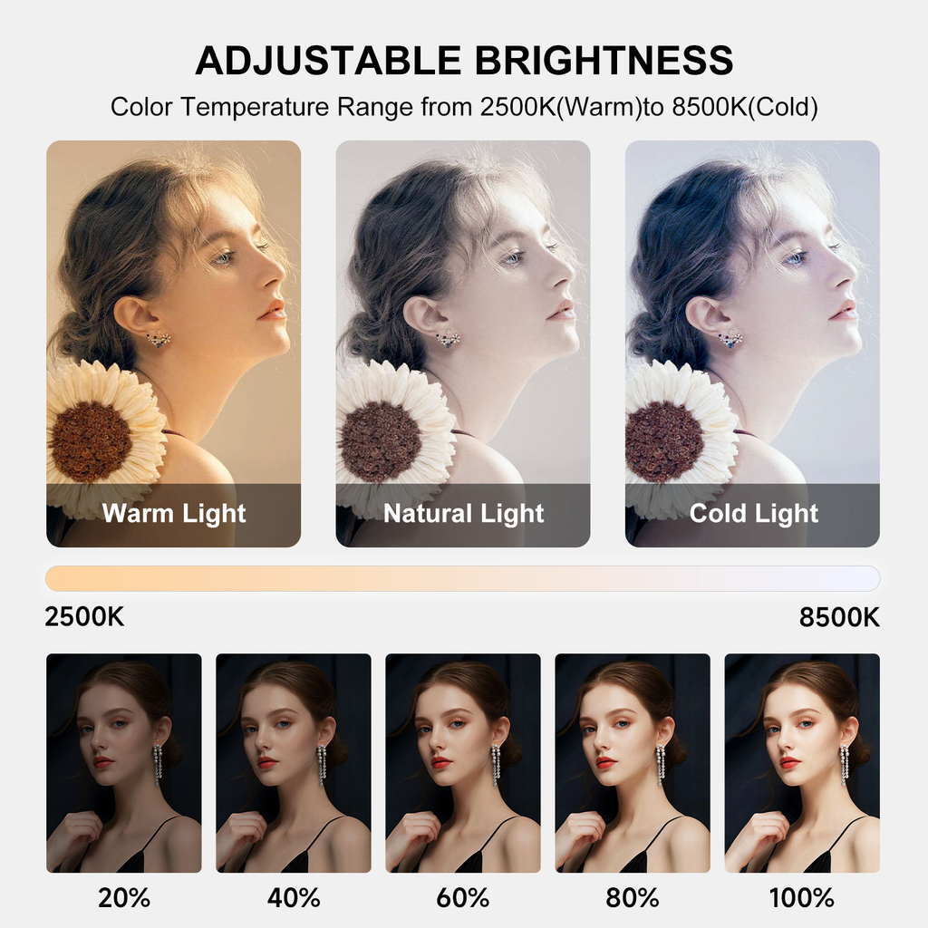 Smartphone Selfie Light Kit Handheld LED Mobile Video Stabilizer Fill Lighting Lights Rechargeable for Phone Camera