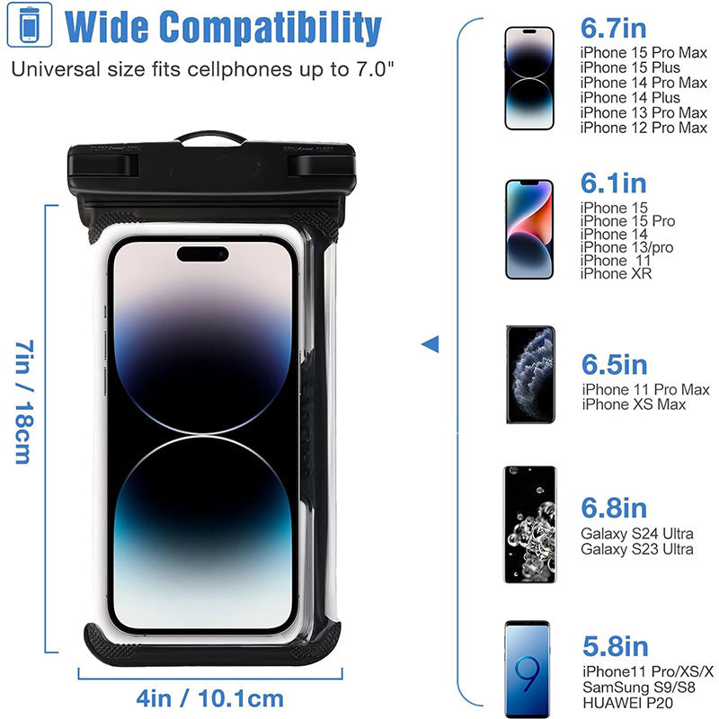 Hot Sale IPX8 Mobile Phone Bag Universal Waterproof Cell Phone Case with Lanyard