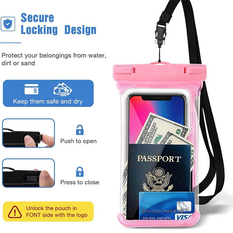 Hot Sale IPX8 Mobile Phone Bag Universal Waterproof Cell Phone Case with Lanyard